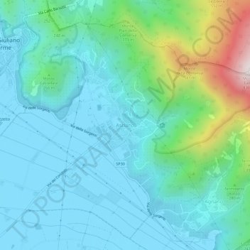 Asciano topographic map, elevation, terrain