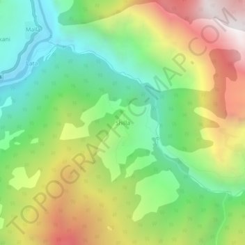 Shilla topographic map, elevation, terrain