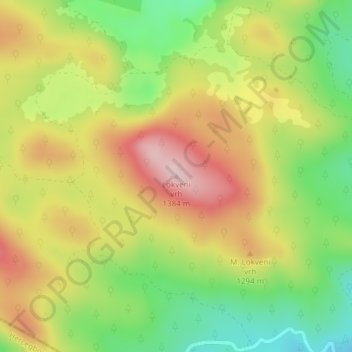 Lokveni vrh topographic map, elevation, terrain