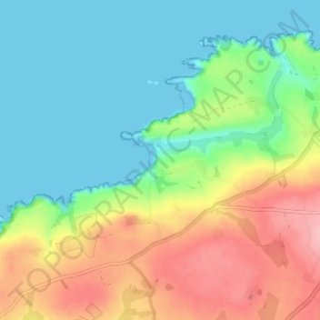 Abereiddy topographic map, elevation, terrain