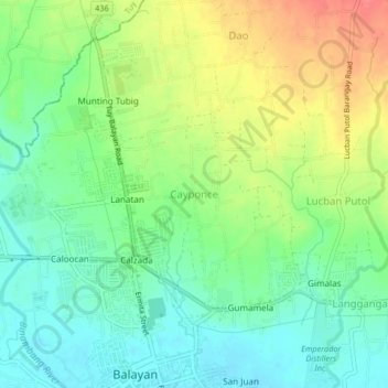 Cayponce topographic map, elevation, terrain