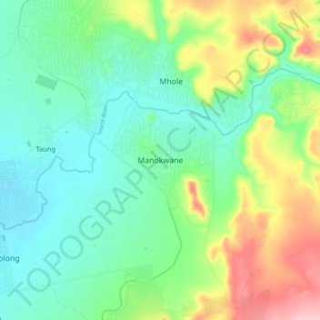 Manokwane topographic map, elevation, terrain
