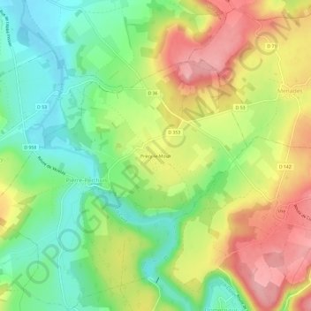 Précy-le-Moult topographic map, elevation, terrain