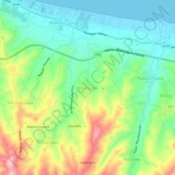 Kontomari topographic map, elevation, terrain