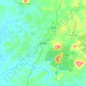 Durba topographic map, elevation, terrain