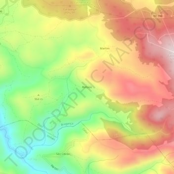 Refoios topographic map, elevation, terrain