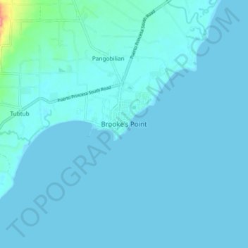 Brooke's Point topographic map, elevation, terrain