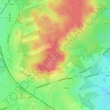 Normandy Hill topographic map, elevation, terrain