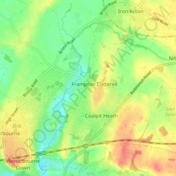 Goosegreen topographic map, elevation, terrain