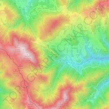 Montelama topographic map, elevation, terrain