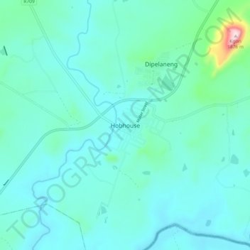 Hobhouse topographic map, elevation, terrain