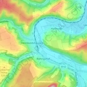 Harnrode - Am Rain topographic map, elevation, terrain