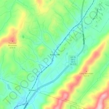 Ballew Mill topographic map, elevation, terrain