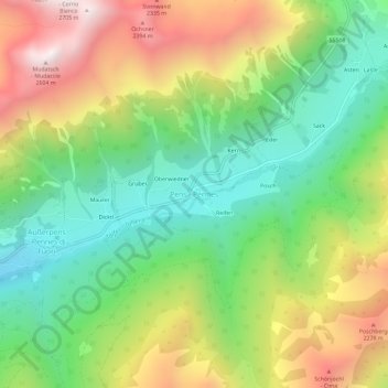 Pens - Pennes topographic map, elevation, terrain