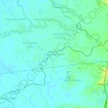 Dagat-dagatan topographic map, elevation, terrain