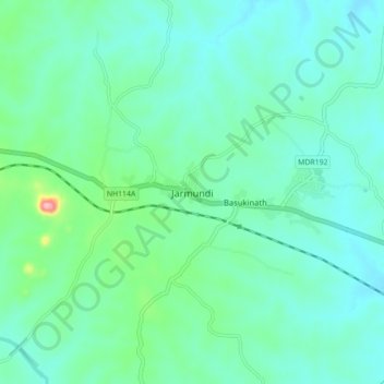 Jarmundi topographic map, elevation, terrain