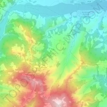 Fosio topographic map, elevation, terrain