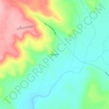 Wangellic topographic map, elevation, terrain