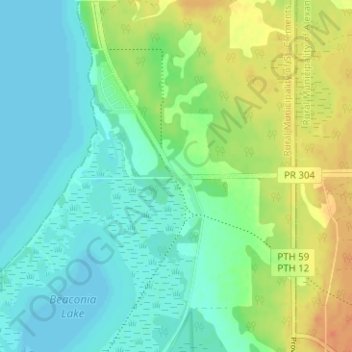 Beaconia topographic map, elevation, terrain