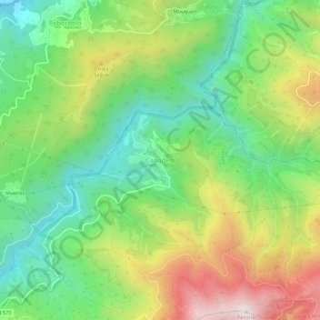 Canadelo topographic map, elevation, terrain