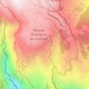 Parque Ecológico do Funchal topographic map, elevation, terrain