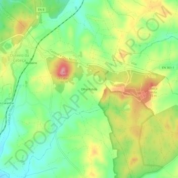 Olho Polido topographic map, elevation, terrain