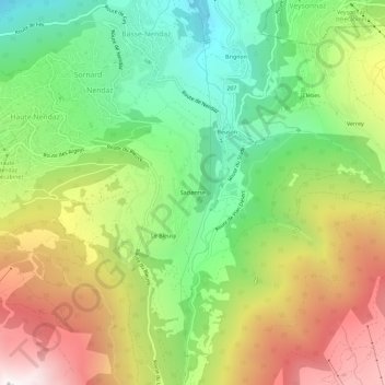 Saclentse topographic map, elevation, terrain