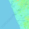 Kozhikode topographic map, elevation, terrain