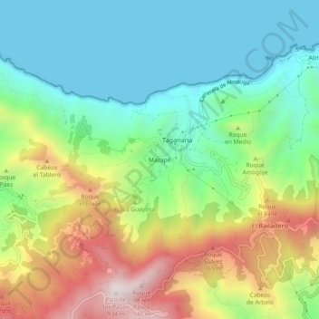 Mazapé topographic map, elevation, terrain