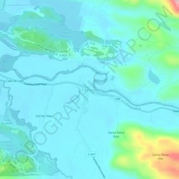 Catripulli topographic map, elevation, terrain