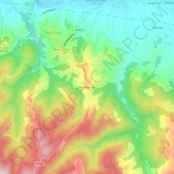 Malandruge topographic map, elevation, terrain