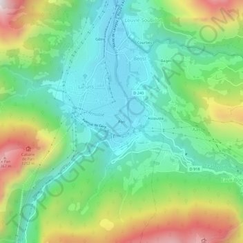 Pon topographic map, elevation, terrain