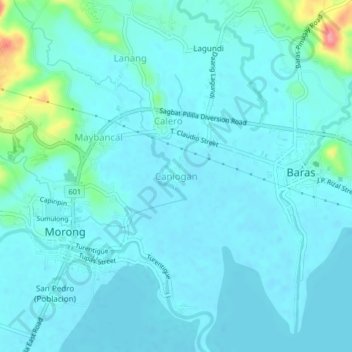 Caniogan topographic map, elevation, terrain