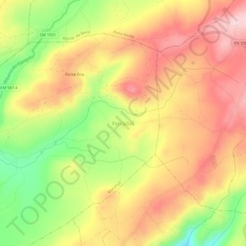 Forcadas topographic map, elevation, terrain