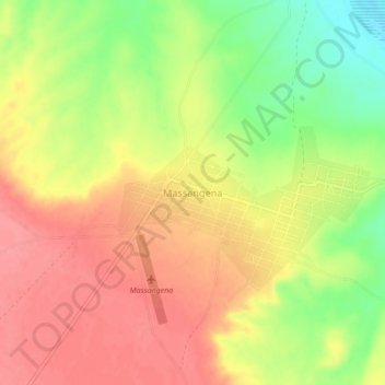Massangena topographic map, elevation, terrain