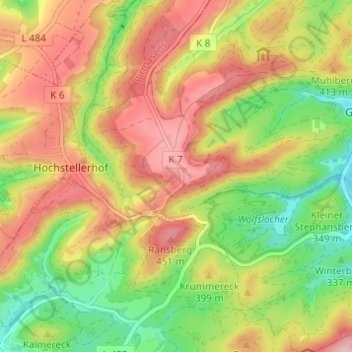 Kettrichhof topographic map, elevation, terrain