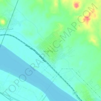 Al Sharauna topographic map, elevation, terrain
