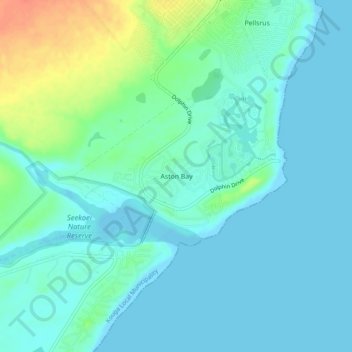 Aston Bay topographic map, elevation, terrain