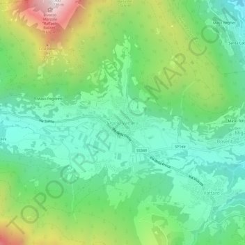Vigolo Vattaro topographic map, elevation, terrain