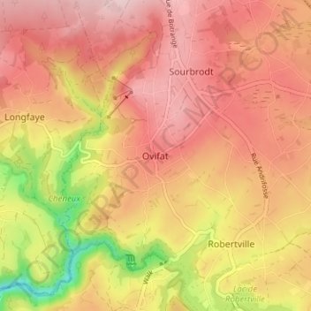 Ovifat topographic map, elevation, terrain