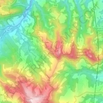 Livergnano topographic map, elevation, terrain