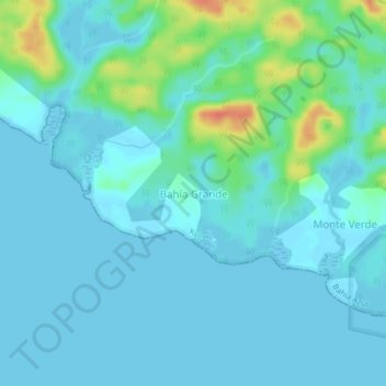Bahía Grande topographic map, elevation, terrain
