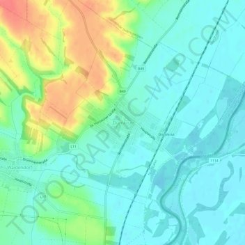 Dürnkrut topographic map, elevation, terrain