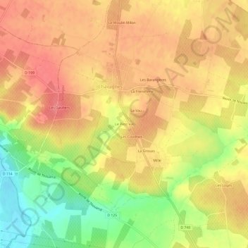Le Petit Val topographic map, elevation, terrain