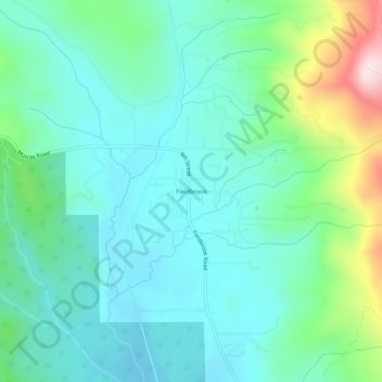 Fieldbrook topographic map, elevation, terrain