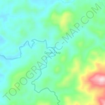 Dayak Pitap topographic map, elevation, terrain