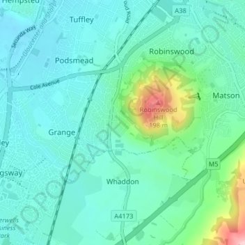 Fox Elms topographic map, elevation, terrain