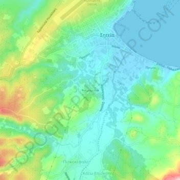 Anemomilia topographic map, elevation, terrain