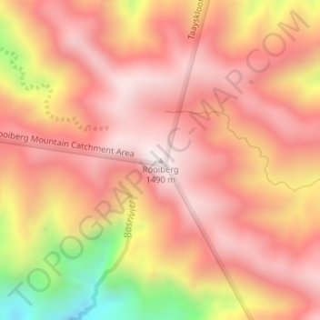 Rooiberg topographic map, elevation, terrain