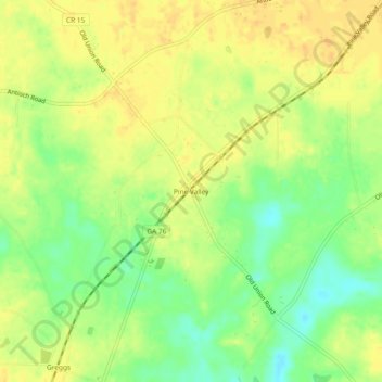 Pine Valley topographic map, elevation, terrain